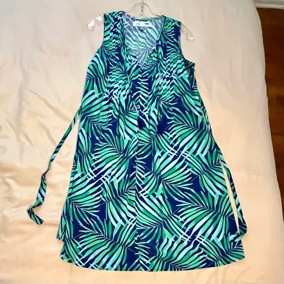 Old Navy Green Palm Leaf Dress - Picture 1 of 4